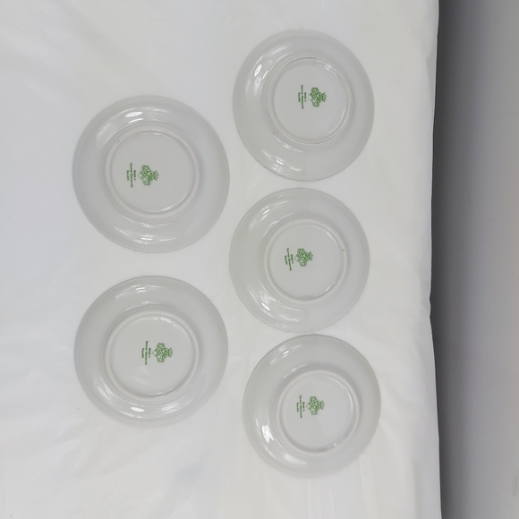 - JLMeneau 5 porcelain saucers Floral design (Z14) - Picture 7 of 8